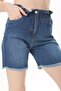 WAIST ELASTIC BOL CUT JEANS SHORTS - 3