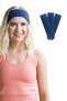 Hair Band 3-Piece Sports Women Men Cotton Fitness Tennis Makeup Pilates Headband Set Petrol Blue