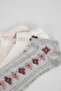 Women's 3-Piece Cotton Booties Socks W9172Azns - 5