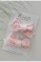 Girl's Buckle 2Pcs Pink Scallop Bow Clip Buckle - 6