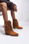 Wrioviah Women's Tasseled Western Boots 0012710 Tan Suede - 3