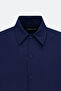 Men's Navy Blue Standard Fit Regular Cut Shirt Collar Pocket Casual Coat - 8