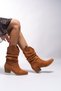 Uwreness Women's Western Boots 0012875 Tan Suede - 2