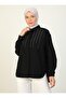 Stone Detailed Poplin Fabric Tunic - Black - Refka - 3