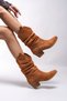 Uwreness Women's Western Boots 0012875 Tan Suede