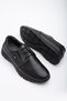 Wrbl98 Black Inside and Outside Genuine Leather Orthopedic Gel Sole Men's Shoes Daily Bound Dad Shoes