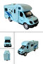 Metal Pull Drop Caravan 12 cm Three Colors Toy Cars - 3