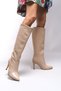Hilnaril Women's Pointed Heeled Boots 00123000 Skin Color