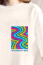 Women's Printed Dream Disco Retro Pocket Printed Oversize T-Shirt - 3
