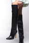 Gishophe Women's Pointed Heeled Boots 00127000 Black Crocodile - 5