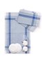 Cotton Blue Colored Petite Checked 4-Piece Tea Towels, Lunch Cloth, Serving Napkin - 5