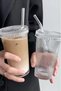 2 Pieces 400ml Origami Style Glass Cup with Glass Lid and Straw ¦ Coffee and Presentation Glass - 5