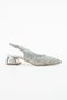 London Glass Crumb Detail Open Back Heeled Shoes - 3