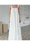 Chiffon Lined Flower Embossed White Strap Dress - 2