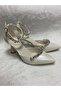 Berush bride pearl skin 9 cm ankle-tied double stone evening shoe