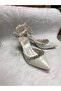 Berush bride pearl skin 9 cm ankle-tied double stone evening shoe - 3
