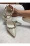 Berush bride pearl skin 9 cm ankle-tied double stone evening shoe - 2