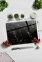 Glass Cutting Board - Glass Cutting Board |   Black Marble Look |   30cm X 40cm - 5