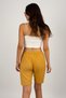 Women's Elastic Waist Wide Leg Oversize Wrinkled Fabric Shorts Mustard - 7
