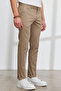 Men's Beige Slim Fit Slim Fit Side Pocket Cotton Flexible Dobby Trousers - 5