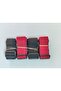 4 Pieces Black and Claret Red Luggage Belt - 4 Cm Total