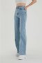 90s Blue - Super High Waist and Loose Leg Lycra Denim Jeans Palazzo Pants - 2