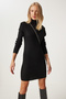 Women's Black Turtleneck Knitwear Dress DD01119 - 3