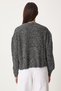 Women's Gray Melange Gray V-Neck Sweater Cardigan Fn03338 - 5