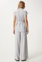Women's Gray Belted Vest Palazzo Knit Set BY00055 - 7