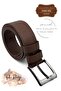 44 mm Printed Quality Genuine Leather Men's Jeans Belt Tan