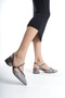 Women's 4 cm Evening Shoes and Bag in Platinum - 4