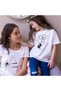Family t Shirt Mother Daughter Mom and Me Heart Print T-Shirt Cute Tops Lovely Family Clothing - 2