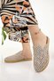 Women's Straw Slippers Beige Closed Front Mesh Lace Knitwear Embroidery Detailed Stylish Summer Home Beach Vacation Slippers - 2