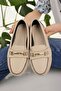 Women's Ballet Flats Beige Chain Buckled Lightweight Comfortable Sole Stylish Daily Shoes - 4