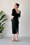 Black Pearl Detailed Design Dress - 2