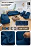Balpete 3+3+1+1 Canapé Cover with Petrol Blue Elastic |   Elastic Seat Cover |   Seat Cover Suit