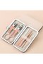Portable Personal Care Set with Rose Gold Bag Stainless Steel Tweezers - Manicure & Pedicure Set - 6