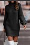 Linksli Jacquard Knitted Half Turtleneck Knitwear Dress