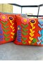 Panch Punch Selin Model Handmade 2-Piece Set of Orange Cushion Covers 43X43 - 3