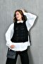Women's Embossed Patterned Openwork Knitwear White Shirt and Trousers Set - 3