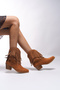 Wrioviah Women's Tasseled Western Boots 0012710 Tan Suede - 4