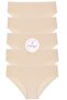 Skin Color Cotton Women's Panties 5 Pieces