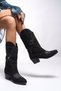 Ezauviah Women's Embroidered Western Boots 001289 Black Suede - 5