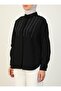 Stone Detailed Poplin Fabric Tunic - Black - Refka - 4