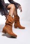 Uwreness Women's Western Boots 0012875 Tan Suede - 4