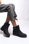 Elyedelia Women's Elastic Boots with Buckle Detail 0012452 Matte Black - 2