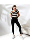 Crop Short Summer Black and White Striped Knitwear Sweater - 4