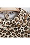 Newborn Baby Girl Hospital Discharge Cotton Baby Collar Baggy Cut Leopard Baby Jumpsuit Set Brown - 2