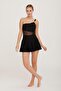 Swimsuit with One Shoulder Strap Skirt in the Shape of Six Shorts 3146 - 3