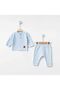 Newborn Unisex Baby Set Cotton Button Detailed Long Sleeve Top and Bottom Baby Set